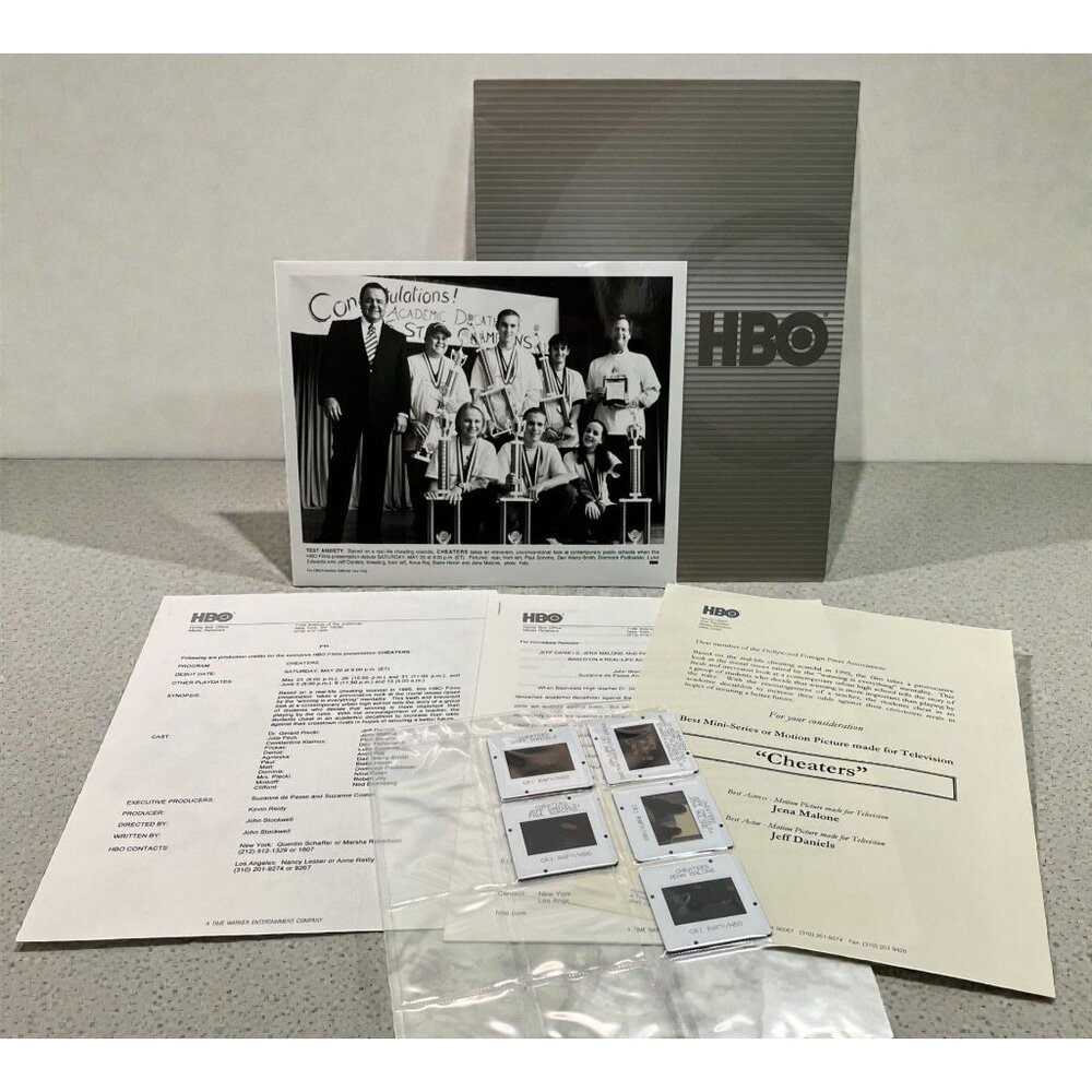 Cheaters HBO Movie Press Kit Jeff Daniels Paul Sorvino Photo Slides Vintage 2000